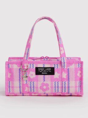 Sandy Liang x Baggu Mini Market Bag Plaid Pink NWT